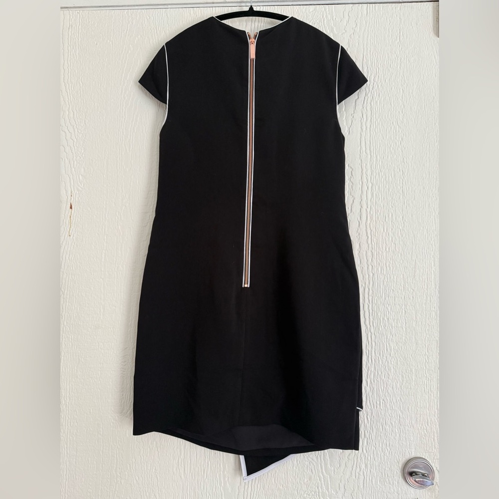 Ted Baker Black Dress with White Piping: size 2 - Picture 4 of 9